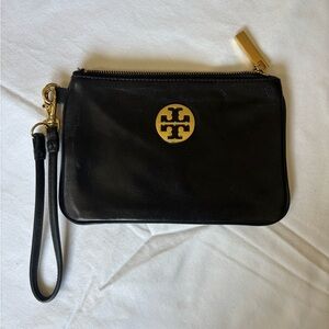 Tory Burch Black Leather Wristlet